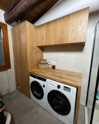 mobili per lavanderia o bagno in rovere rustico