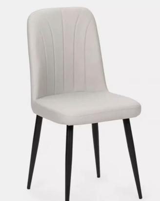 Sedia ecopelle grigio chiarissimo
