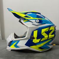 Casco Cross LS2 Taglia M – Blu/Bianco/Giallo Fluo