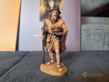 pastore presepe legno dipinto a mano 