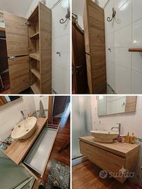 mobile bagno sospeso con lavabo e xolonna
