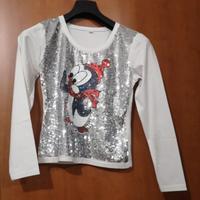 Maglia bianca con paillettes 