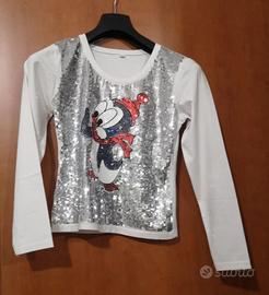 Maglia bianca con paillettes 