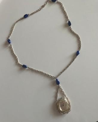 Collana Orologio Vintage Argento Anni 50