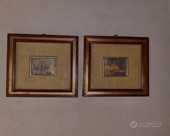 2 QUADRETTI SU FOGLIA ORO 23 KT + CERTIFICATO DI G