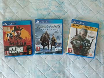 Giochi PS4/PS5 GoW Ragnarok, The Witcher 3, RDR2