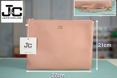 Pochette Jackie & Celine in vera pelle rosa cipria