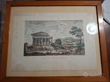 stampa francese veduta del tempio di agrigente
