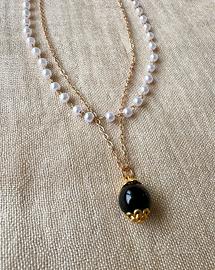 Collana perle su coccu kokku onice portafortuna