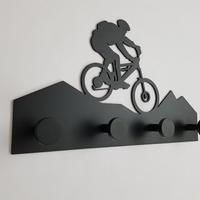 Appendiabiti da parete - tema ciclista in mtb