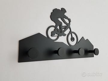 Appendiabiti da parete - tema ciclista in mtb