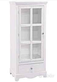 Vetrina in legno con ripiani,stile shabby