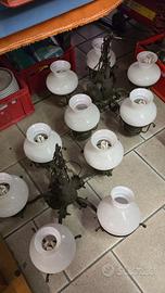 4 lampade in ferro battuto