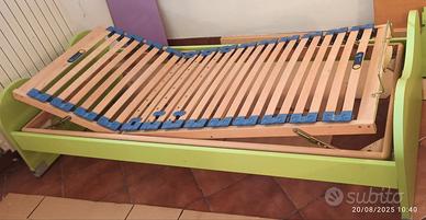 letto songolo , con rete a doghe