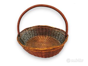 Cestino in rame, artigianale, intrecciato a mano
