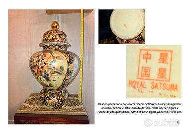 Vaso in porcellana cinese Royal Satsuma