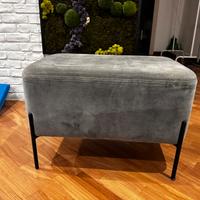 Pouf griggio in velluto