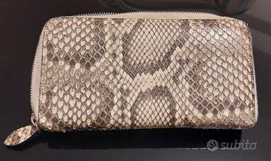 Portafoglio artigianale in pitone 