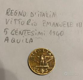 5 centesimi 1940 Aquila