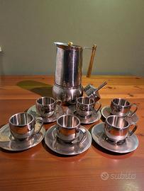 Servizio da caffè in acciaio inox con caffettiera