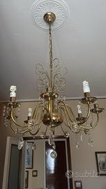 Lampadario bronzo vintage