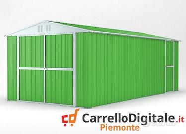 Box garage auto in Acciaio 327x611cm verde chiaro