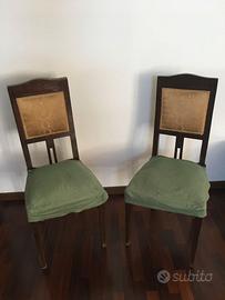 coppia di sedie fatte a mano del 1930