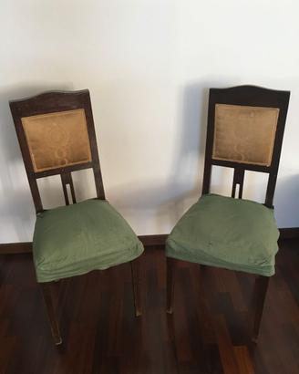 coppia di sedie fatte a mano del 1930