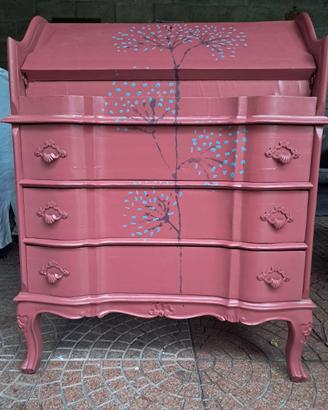 Elegante Secretaire Rosa Antico - Pezzo Unico con 