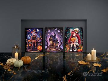 3 Poster A4 Halloween Spooky Anime Wall Home Decor