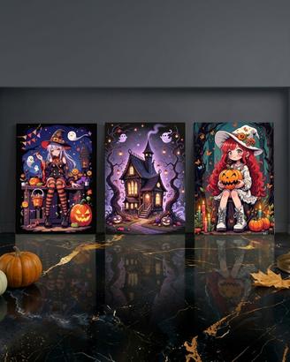 3 Poster A4 Halloween Spooky Anime Wall Home Decor