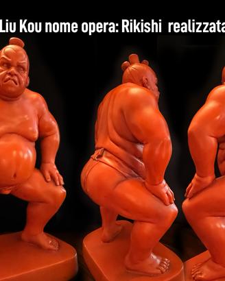 Lottatore di Sumo realizzato in gesso e resina