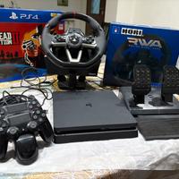Ps4 1tb +volante e pedaliera,2joypad+caricatore