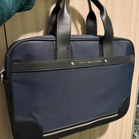 Borsa computer Tommy Hilfiger blu nuova