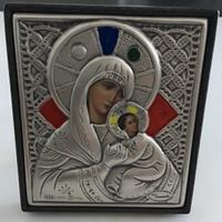 Icona Madonna +Bambino Argento 925, di New Daniel.