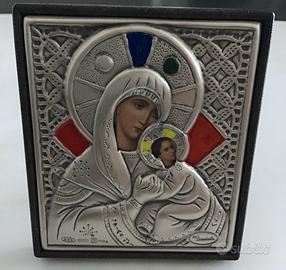 Icona Madonna +Bambino Argento 925, di New Daniel.
