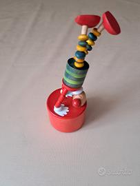 Clown in  legno con pulsante