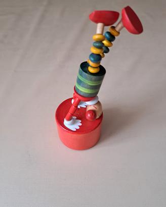 Clown in  legno con pulsante