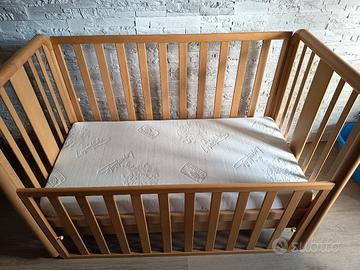 Lettino neonato con materasso e 2 cassetti