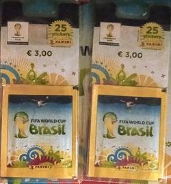 Due confezioni da 5 bustine Mondiali Brasile 2014