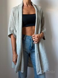Cardigan lungo Michael Kors grigio 100% cashmere