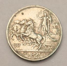 2 lire d'argento 1917