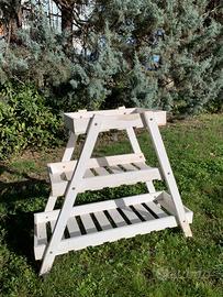 Fioriera legno e composizioni floreali