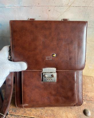 Montblanc borsello in pelle marrone