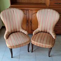 Coppia di Poltroncine sedie da camera imbottite
