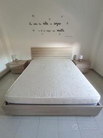 Letto Matrimoniale Contenitore in Legno Chiaro 