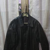 giacca uomo vera pelle nera vintage – Taglia M