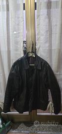 giacca uomo vera pelle nera vintage – Taglia M