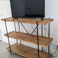 Mobile porta tv o libreria in legno e metallo 