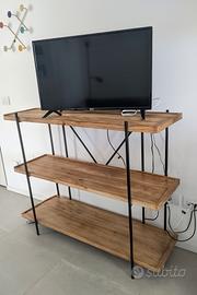 Mobile porta tv o libreria in legno e metallo 